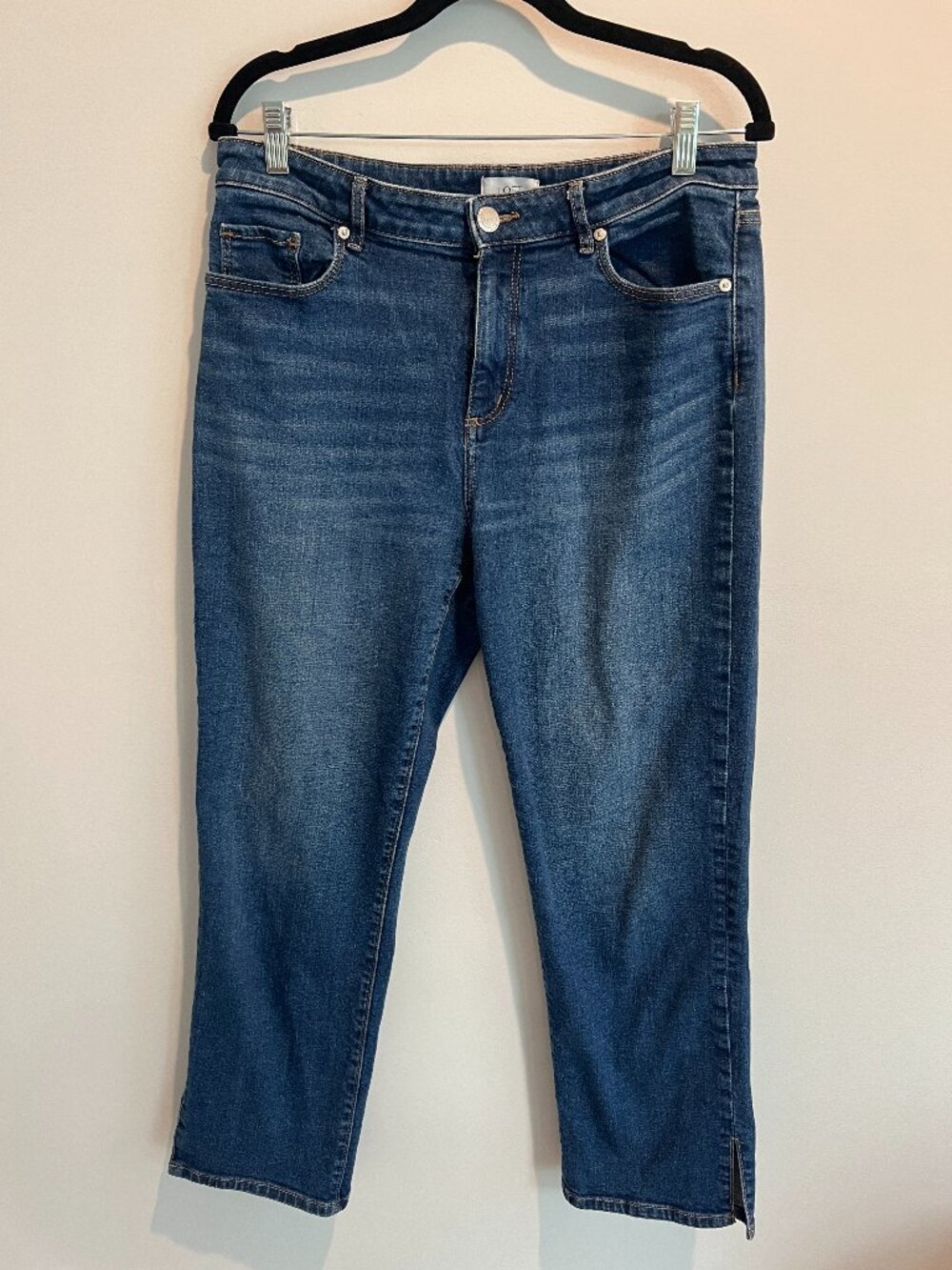 LOFT Curvy Straight Cropped Jeans Medium Wash Size 10/30